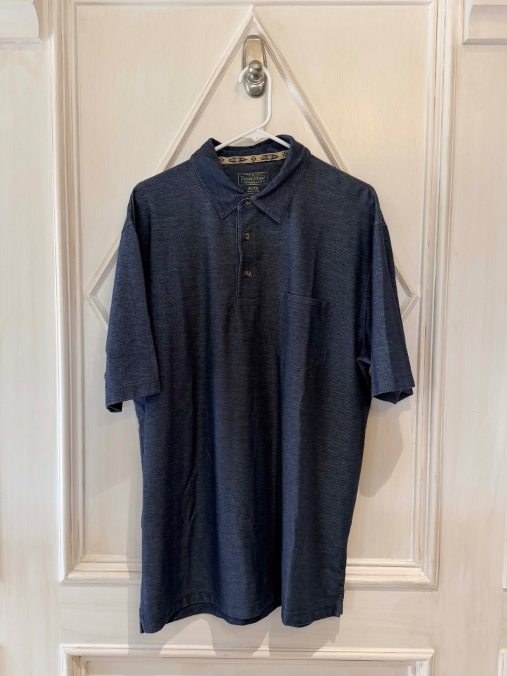 Pendleton Navy Fitted Polo Shirt